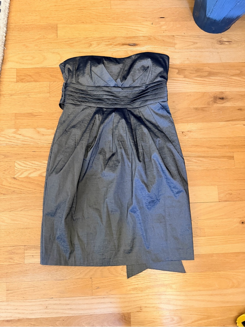 $400 Ladies Sz Medium "Night Way" Strapless Charcoal Satin Cocktail Dress SEXY